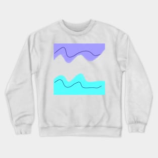 Blue purple black line art watercolors Crewneck Sweatshirt